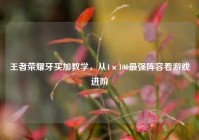 王者荣耀牙买加教学，从4×100最强阵容看游戏进阶