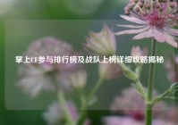 掌上CF参与排行榜及战队上榜详细攻略揭秘