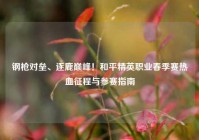 钢枪对垒、逐鹿巅峰！和平精英职业春季赛热血征程与参赛指南