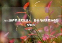 PUBG账户明细无法进入，排查与解决及账号类型解析