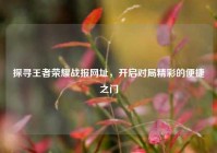 探寻王者荣耀战报网址，开启对局精彩的便捷之门