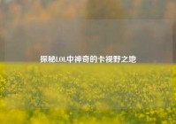 探秘LOL中神奇的卡视野之地