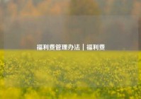 福利费管理办法｜福利费