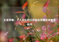 王者荣耀，个人战队积分获取及荣耀征程量化标尺