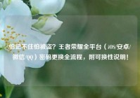 怕记不住怕被盗？王者荣耀全平台（iOS/安卓/微信/QQ）密码更换全流程，附可换性说明！