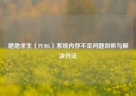 绝地求生（PUBG）系统内存不足问题剖析与解决办法