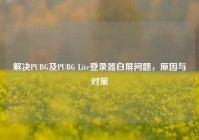 解决PUBG及PUBG Lite登录器白屏问题，原因与对策