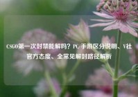 CSGO第一次封禁能解吗？PC/手游区分说明、V社官方态度、全常见解封路径解析
