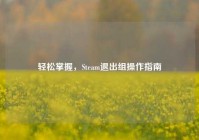轻松掌握，Steam退出组操作指南