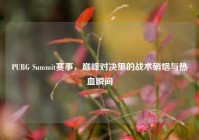 PUBG Summit赛事，巅峰对决里的战术硝烟与热血瞬间