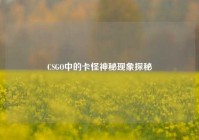 CSGO中的卡怪神秘现象探秘