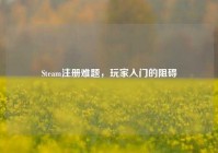 Steam注册难题，玩家入门的阻碍