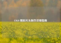 CSGO 精彩片头制作详细指南