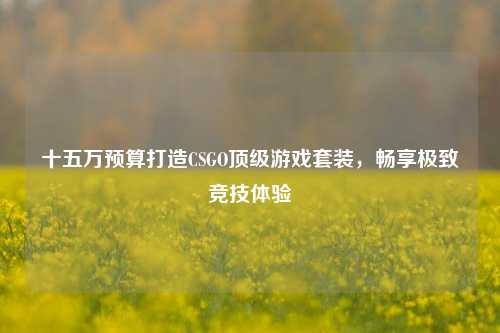 十五万预算打造CSGO顶级游戏套装,畅享极致竞技体验
