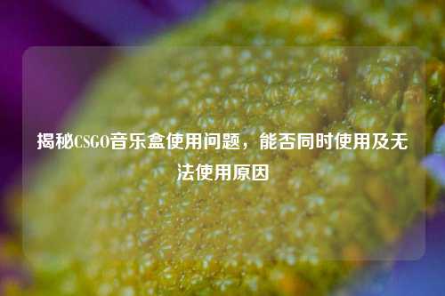 揭秘CSGO音乐盒使用问题，能否同时使用及无法使用原因
