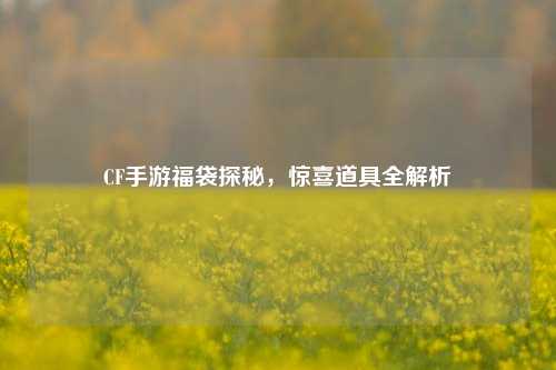 CF手游福袋探秘,惊喜道具全解析