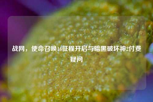 战网,使命召唤16征程开启与暗黑破坏神2付费疑问