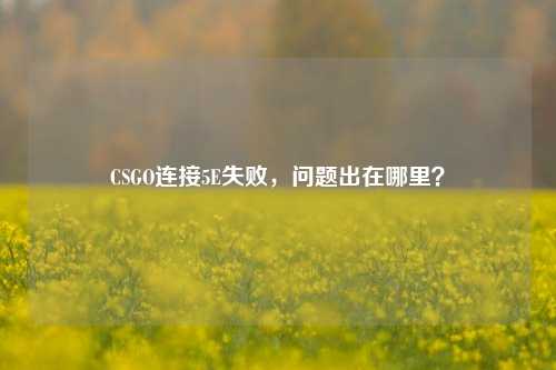 CSGO连接5E失败，问题出在哪里？