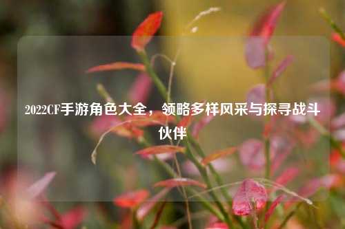 2022CF手游角色大全，领略多样风采与探寻战斗伙伴