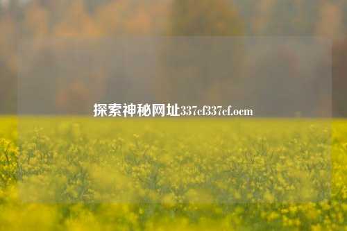 探索神秘网址337cf337cf.ocm