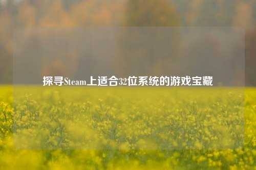 探寻Steam上适合32位系统的游戏宝藏