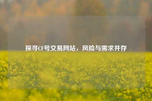 探寻CF号交易网站,风险与需求并存