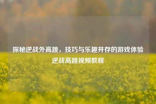 探秘逆战外高跳,技巧与乐趣并存的游戏体验逆战高跳视频教程