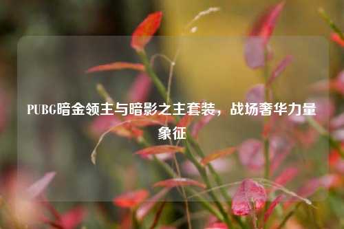 PUBG暗金领主与暗影之主套装，战场奢华力量象征