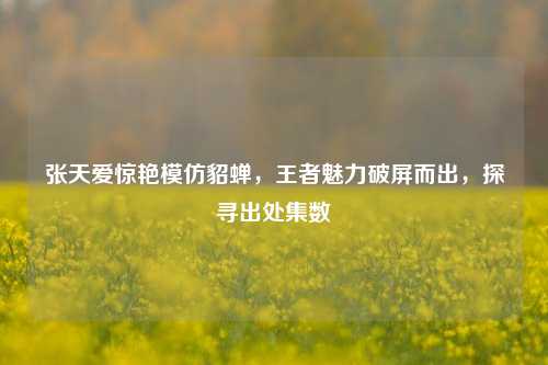张天爱惊艳模仿貂蝉,王者魅力破屏而出,探寻出处集数