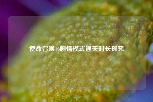 使命召唤16剧情模式通关时长探究