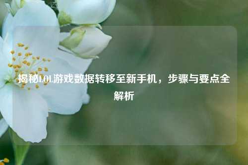 揭秘LOL游戏数据转移至新手机，步骤与要点全解析