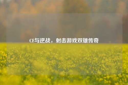 CF与逆战,射击游戏双雄传奇