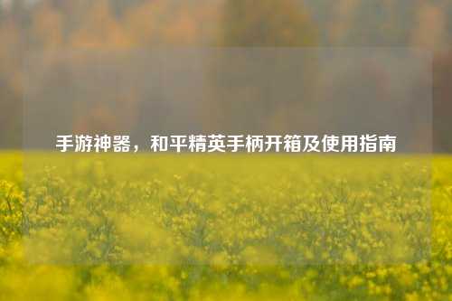 手游神器,和平精英手柄开箱及使用指南