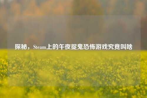 探秘,Steam上的午夜捉鬼恐怖游戏究竟叫啥