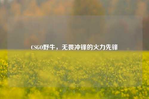 CSGO野牛,无畏冲锋的火力先锋