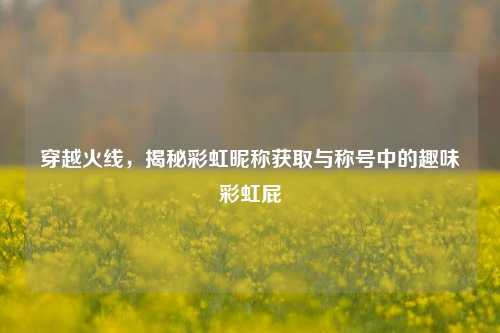 穿越火线,揭秘彩虹昵称获取与称号中的趣味彩虹屁