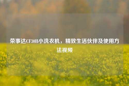 荣事达CF30H小洗衣机，精致生活伙伴及使用方法视频