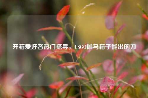 开箱爱好者热门探寻，CSGO伽马箱子能出的刀