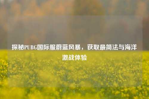 探秘PUBG国际服蔚蓝风暴,获取最简法与海洋激战体验