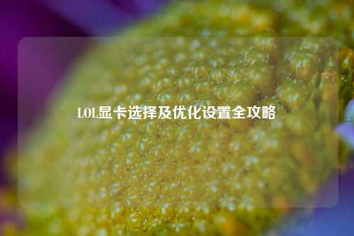 LOL显卡选择及优化设置全攻略
