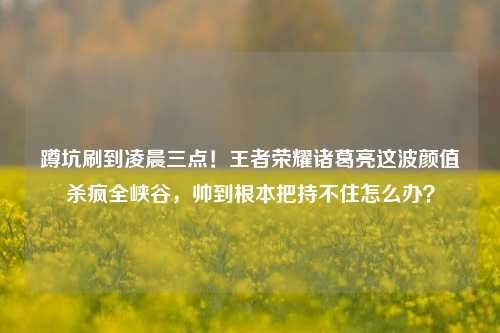 蹲坑刷到凌晨三点!王者荣耀诸葛亮这波颜值杀疯全峡谷,帅到根本把持不住怎么办?