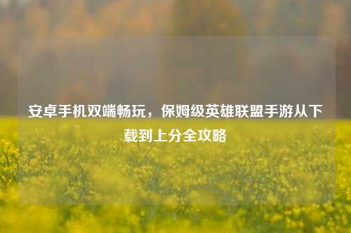 安卓手机双端畅玩，保姆级英雄联盟手游从下载到上分全攻略