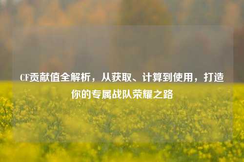 CF贡献值全解析,从获取、计算到使用,打造你的专属战队荣耀之路