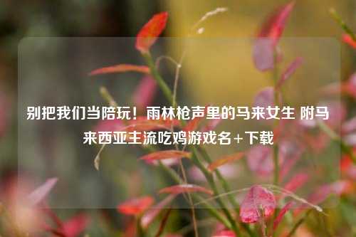别把我们当陪玩!雨林枪声里的马来女生 附马来西亚主流吃鸡游戏名+下载