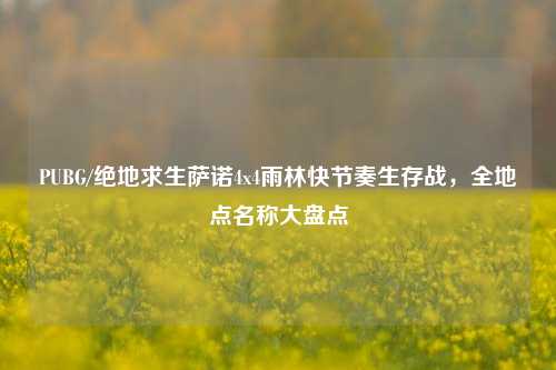 PUBG/绝地求生萨诺4x4雨林快节奏生存战,全地点名称大盘点