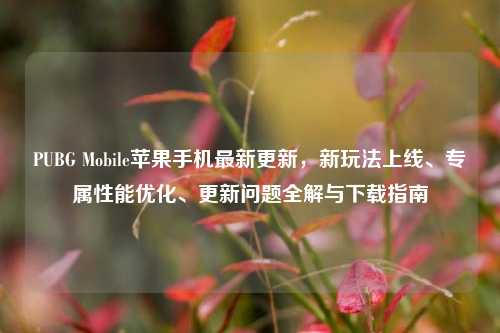 PUBG Mobile苹果手机最新更新，新玩法上线、专属性能优化、更新问题全解与下载指南