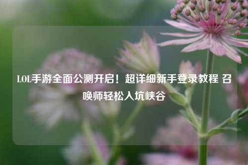 LOL手游全面公测开启!超详细新手登录教程 召唤师轻松入坑峡谷