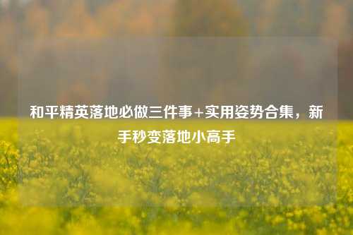 和平精英落地必做三件事+实用姿势合集，新手秒变落地小高手