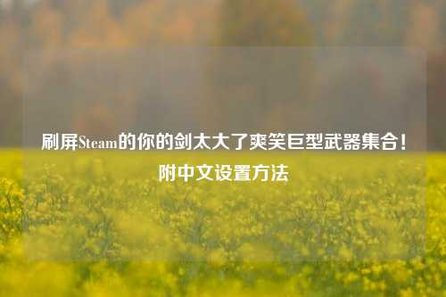 刷屏Steam的你的剑太大了爽笑巨型武器集合!附中文设置方法