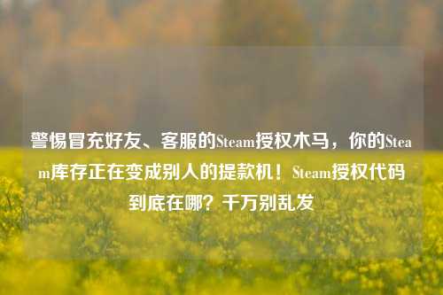 警惕冒充好友、客服的Steam授权木马,你的Steam库存正在变成别人的提款机!Steam授权代码到底在哪?千万别乱发